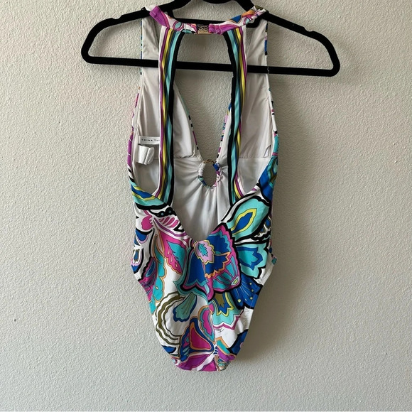 Trina Turk $162 Sz 6 Mandalay Floral Plunge One Piece Swimsuit Guc. - Picture 6 of 16